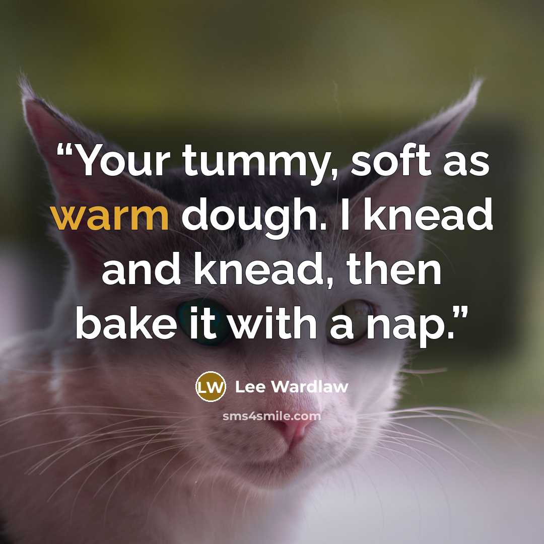 “Your tummy, soft as warm dough. I knead and knead, then bake it with a nap.” quote by Lee Wardlaw