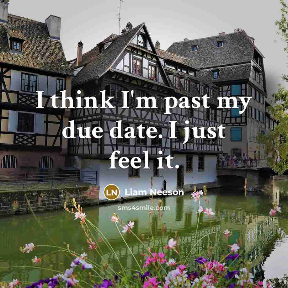 “I think I'm past my due date. I just feel it.” quote by Liam Neeson