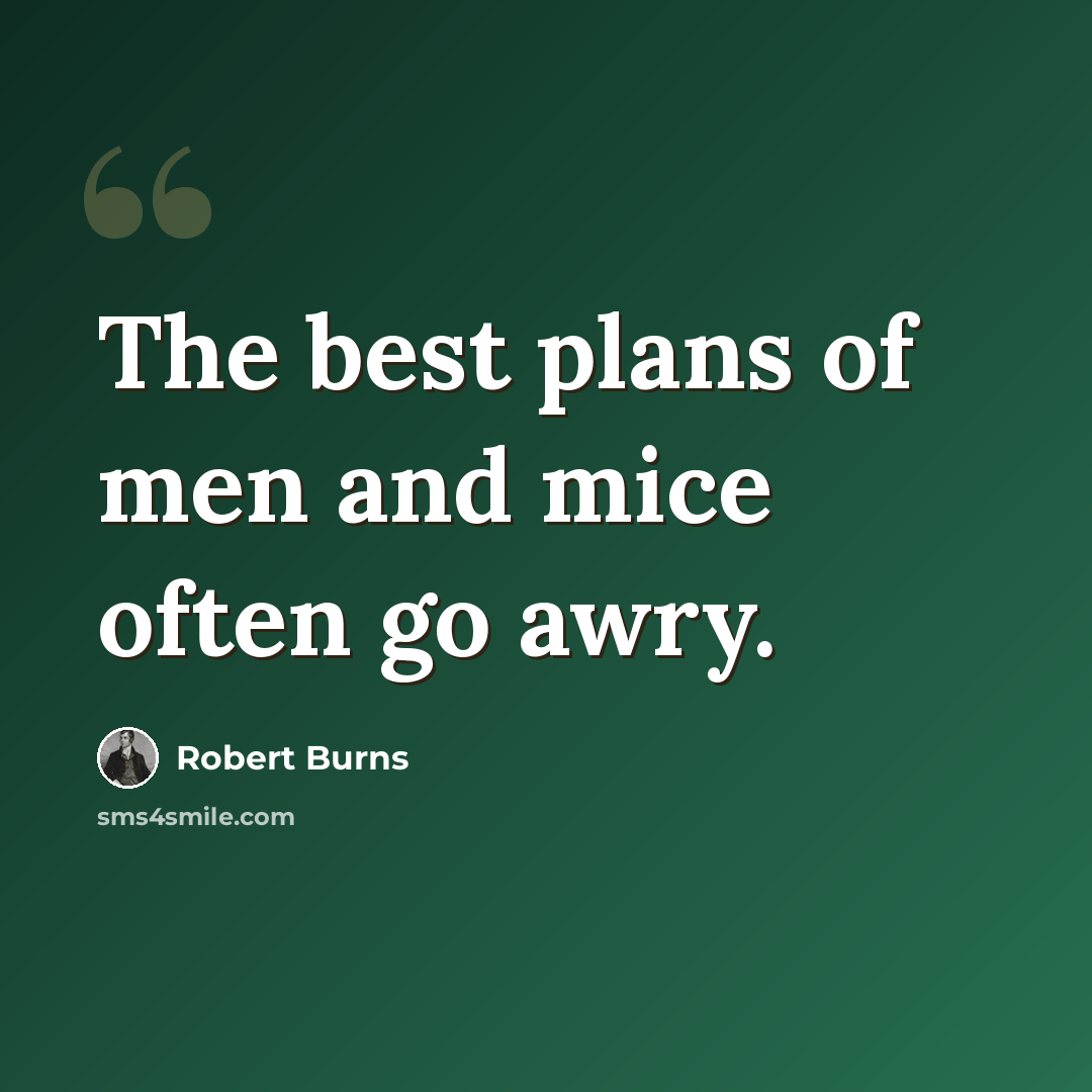 “The best plans of men and mice often go awry.” quote by Robert Burns