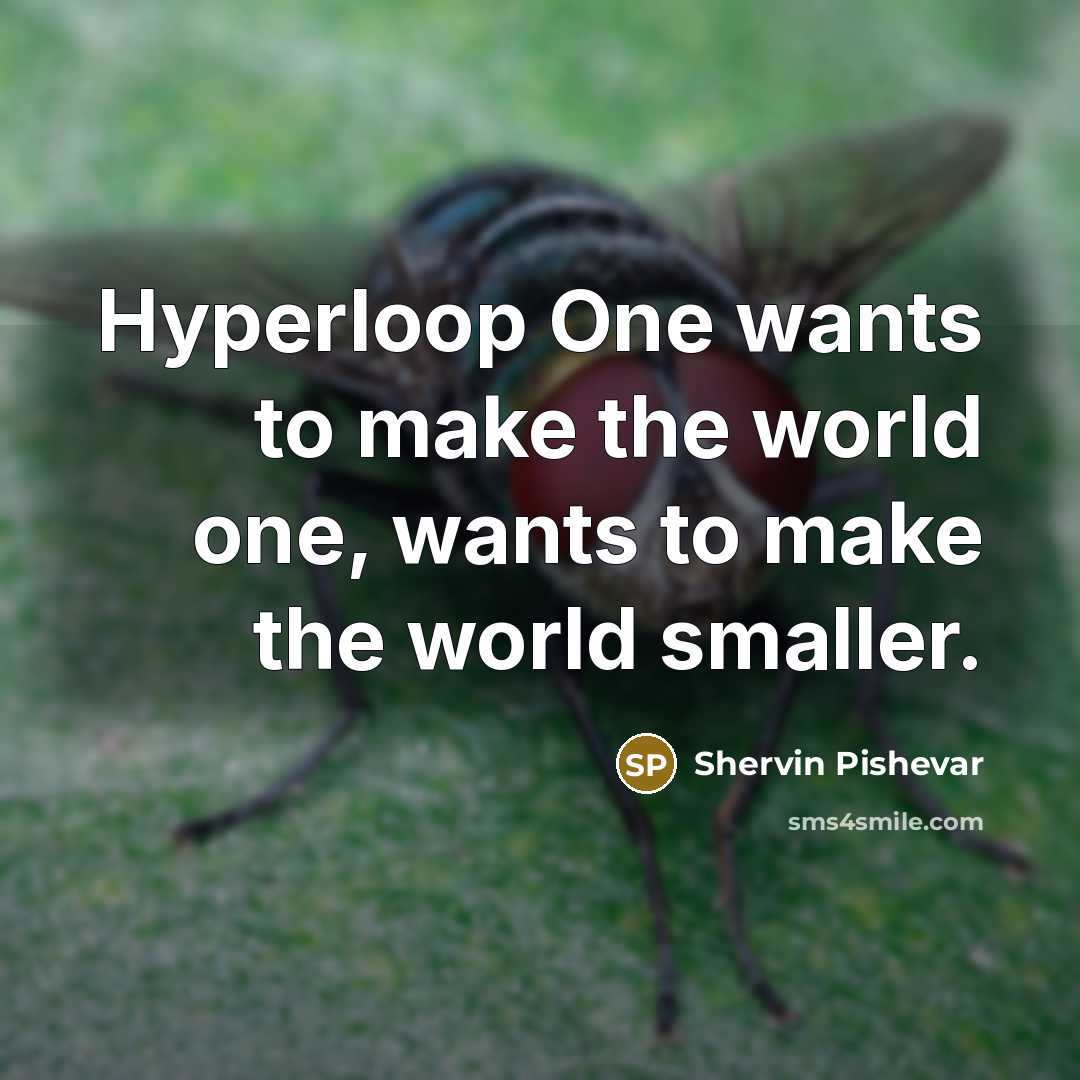 “Hyperloop One wants to make the world one, wants to make the world smaller.” quote by Shervin Pishevar