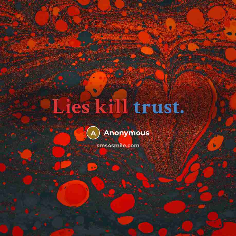 “Lies kill trust.” quote by Anonymous