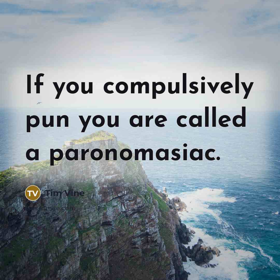 “If you compulsively pun you are called a paronomasiac.” quote by Tim Vine