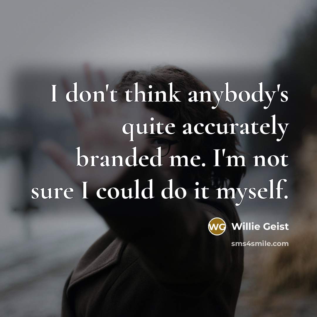 “I don't think anybody's quite accurately branded me. I'm not sure I could do it myself.” quote by Willie Geist