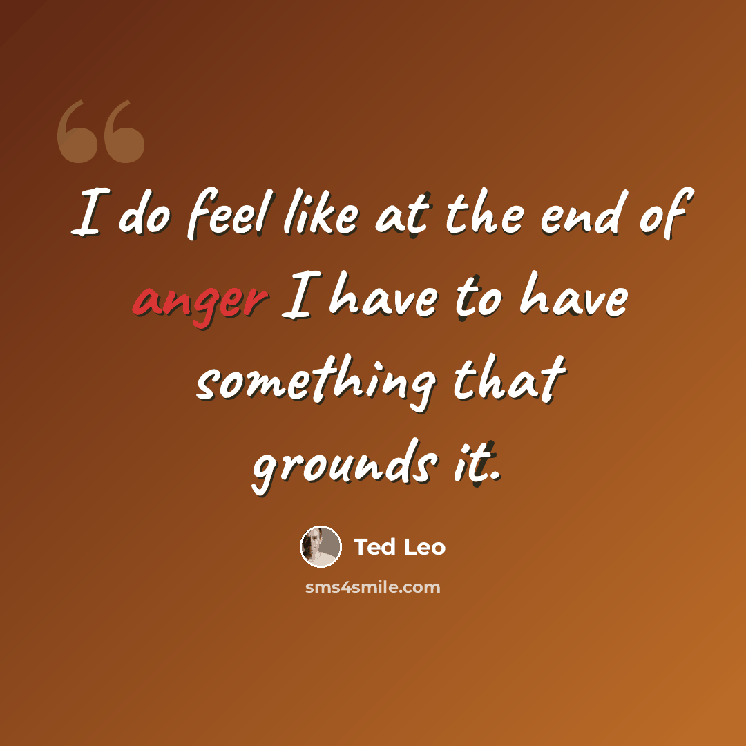 “I do feel like at the end of anger I have to have something that grounds it.” quote by Ted Leo