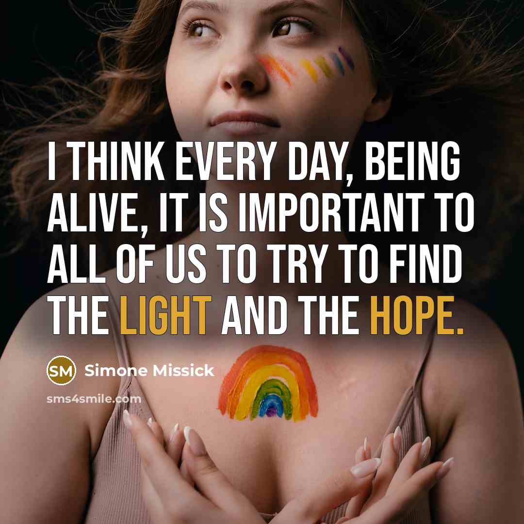 “I think every day, being alive, it is important to all of us to try to find the light and the hope.” quote by Simone Missick