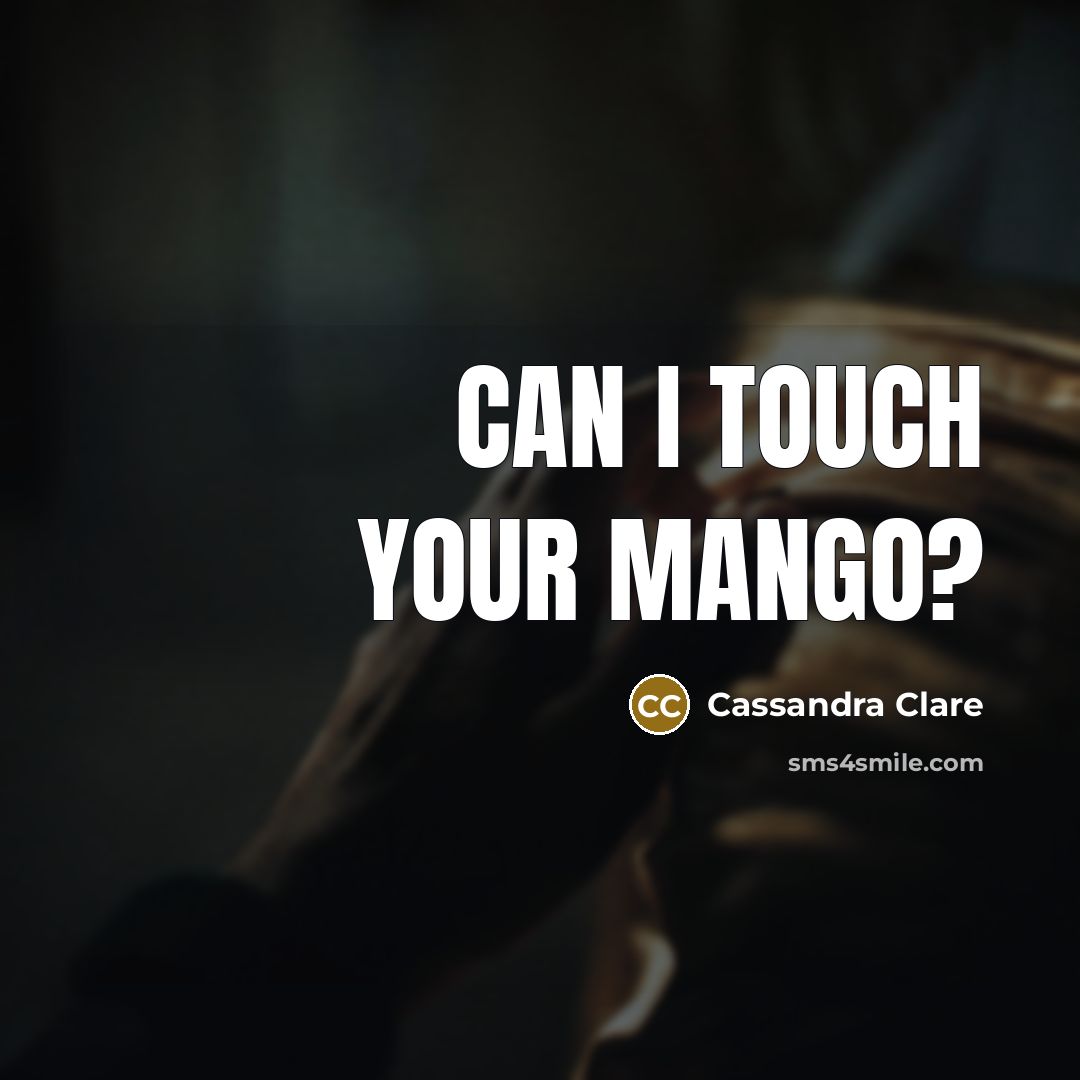 “Can I touch your mango?” quote by Cassandra Clare