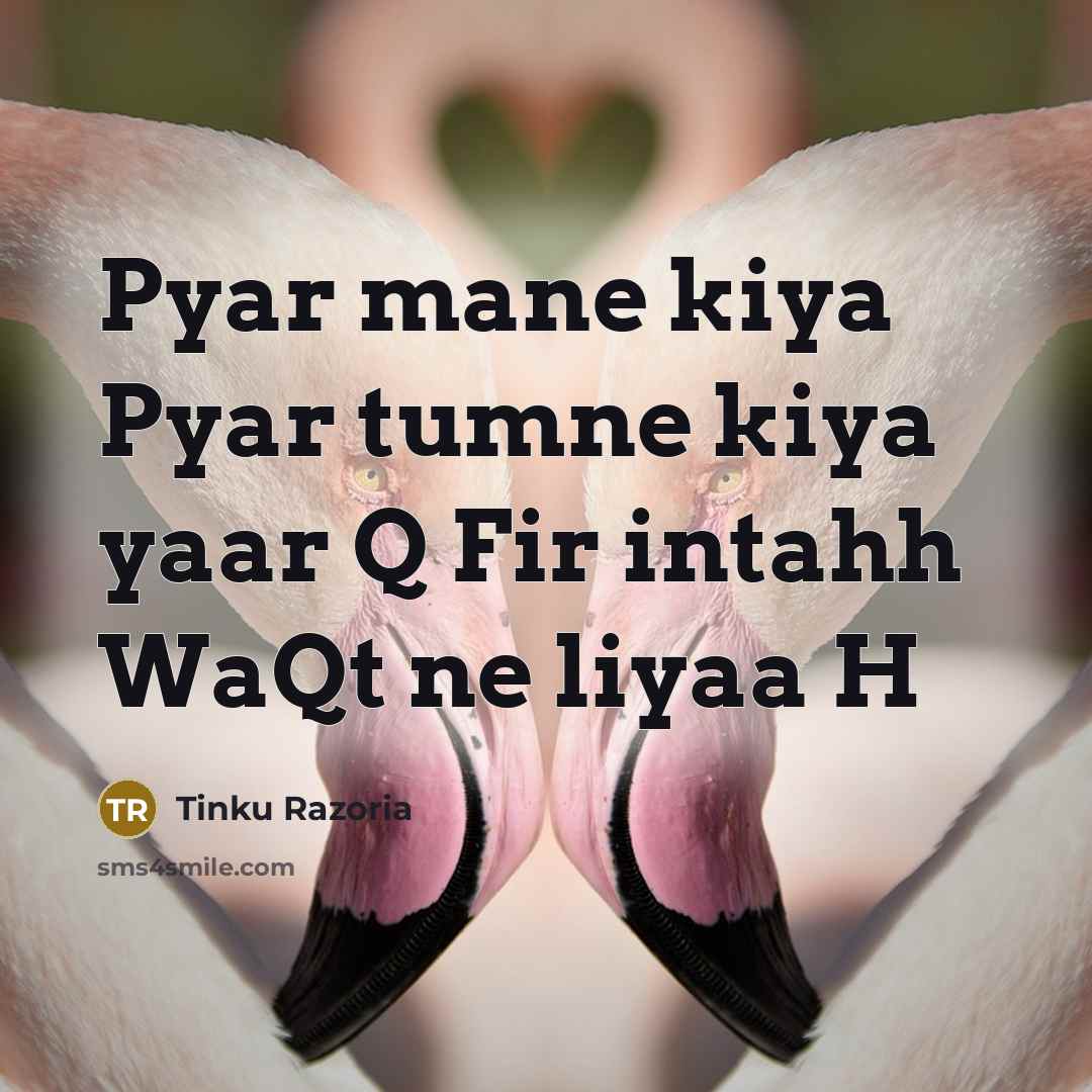 “Pyar mane kiya Pyar tumne kiya yaar Q Fir intahh WaQt ne liyaa H” quote by Tinku Razoria