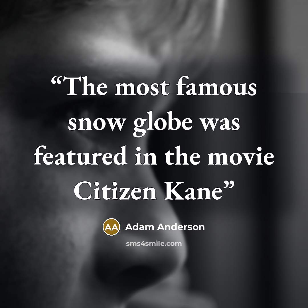 “The most famous snow globe was featured in the movie Citizen Kane” quote by Adam Anderson