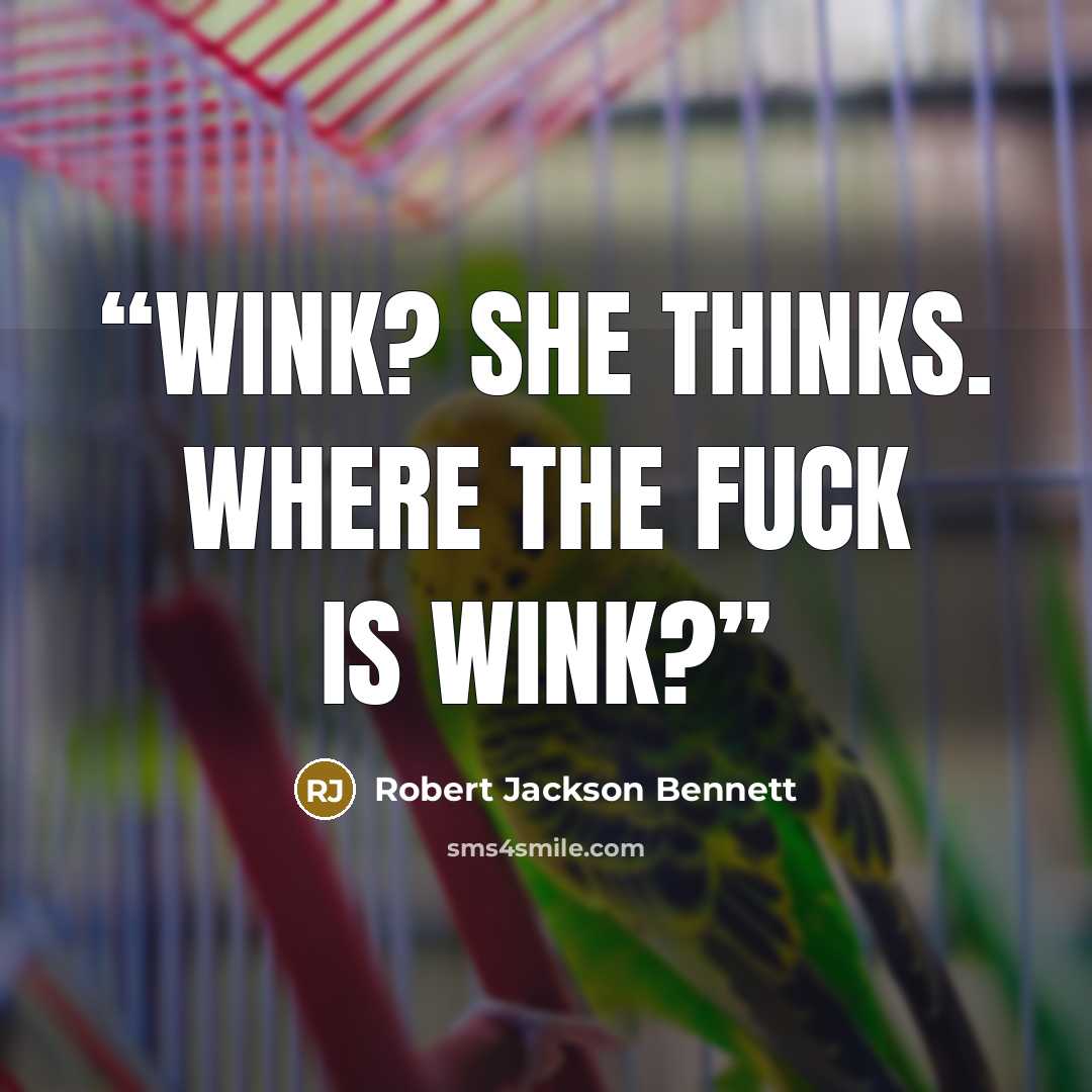 “Wink? she thinks. Where the fuck is Wink?” quote by Robert Jackson Bennett