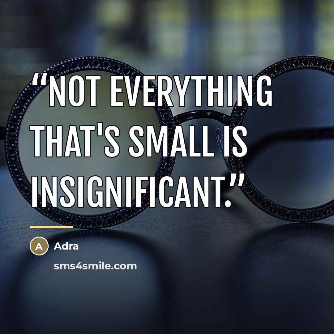 “Not everything that's small is insignificant.” quote by Adra