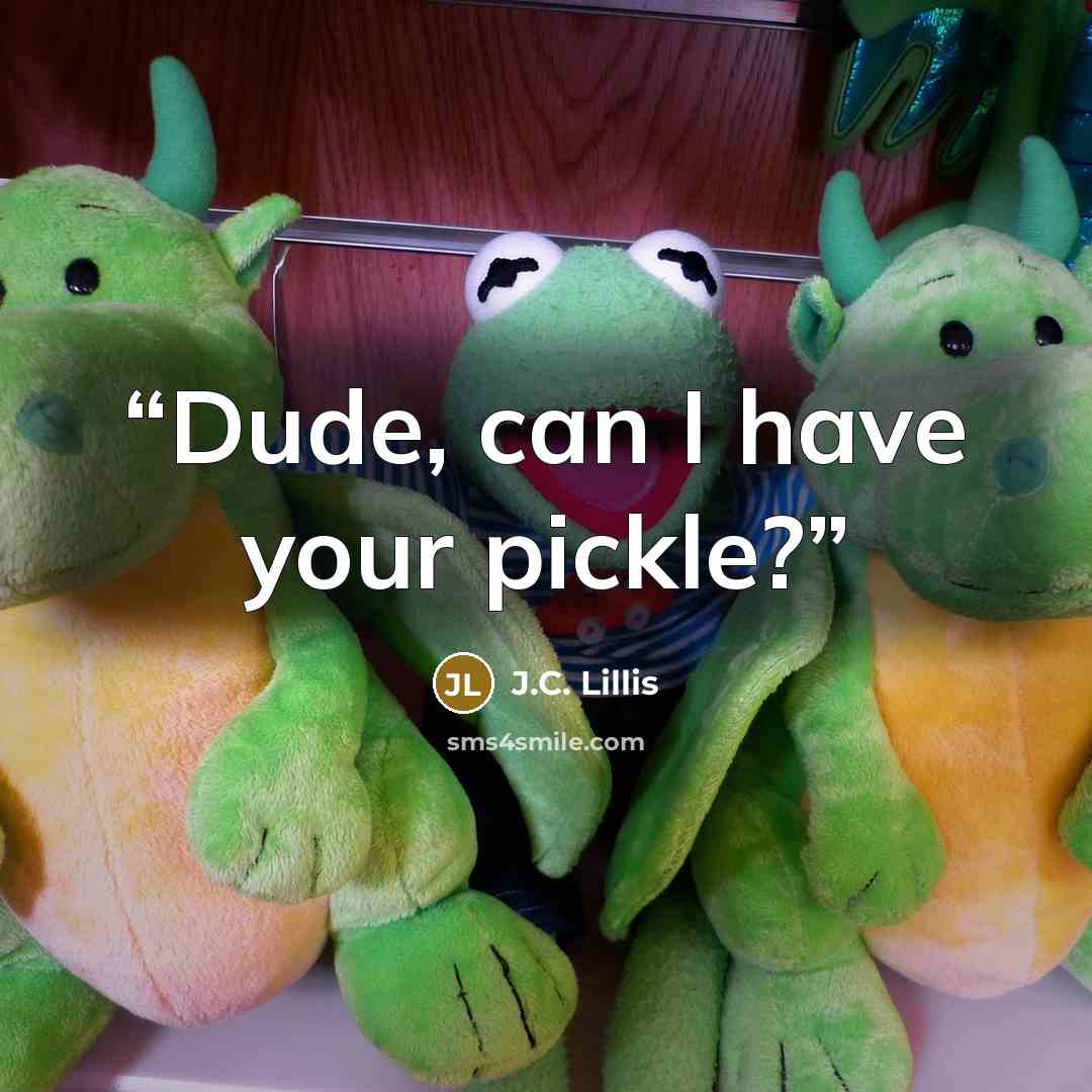 “Dude, can I have your pickle?” quote by J.C. Lillis