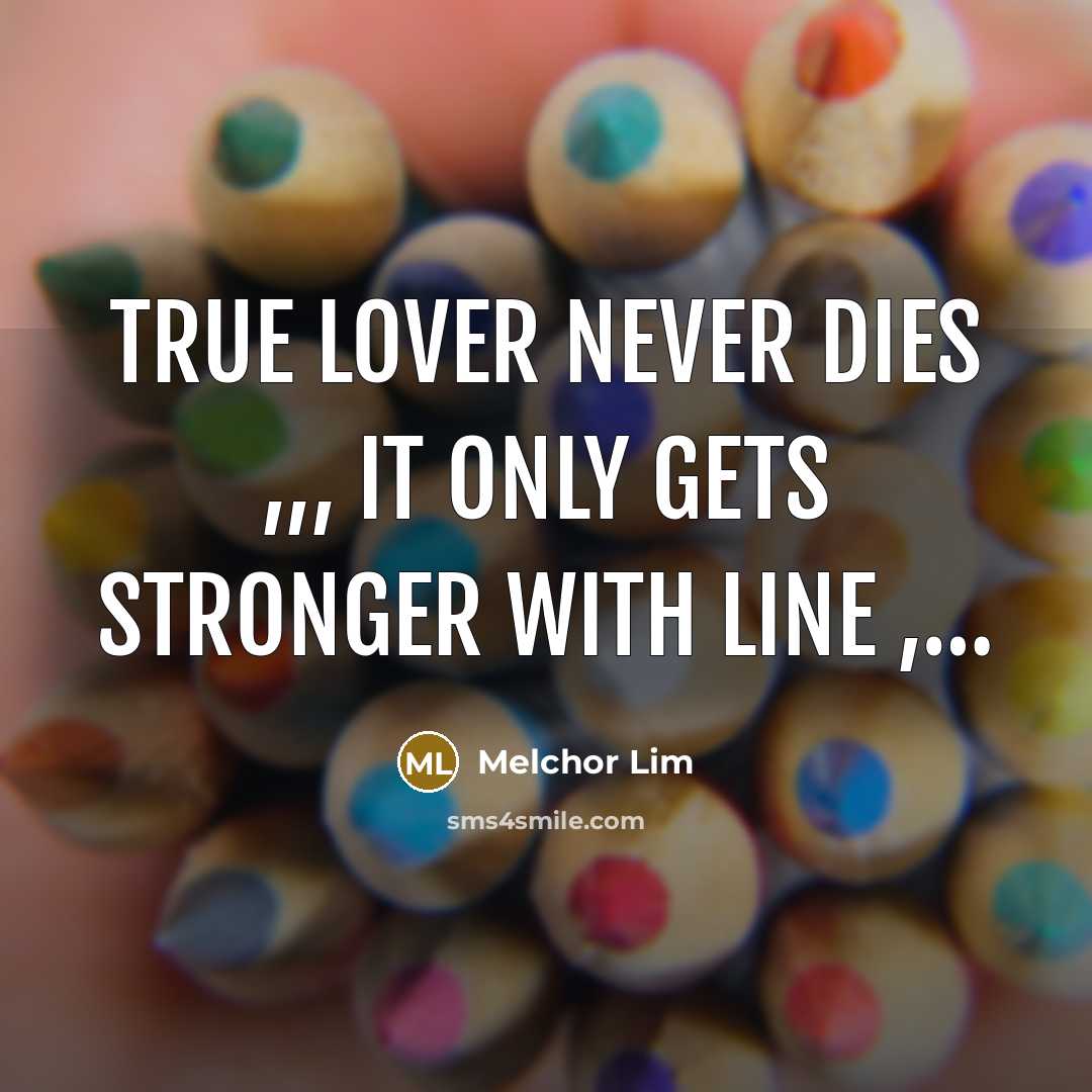 “TRUE lover never dies ,,, It only gets stronger with line ,…” quote by Melchor Lim