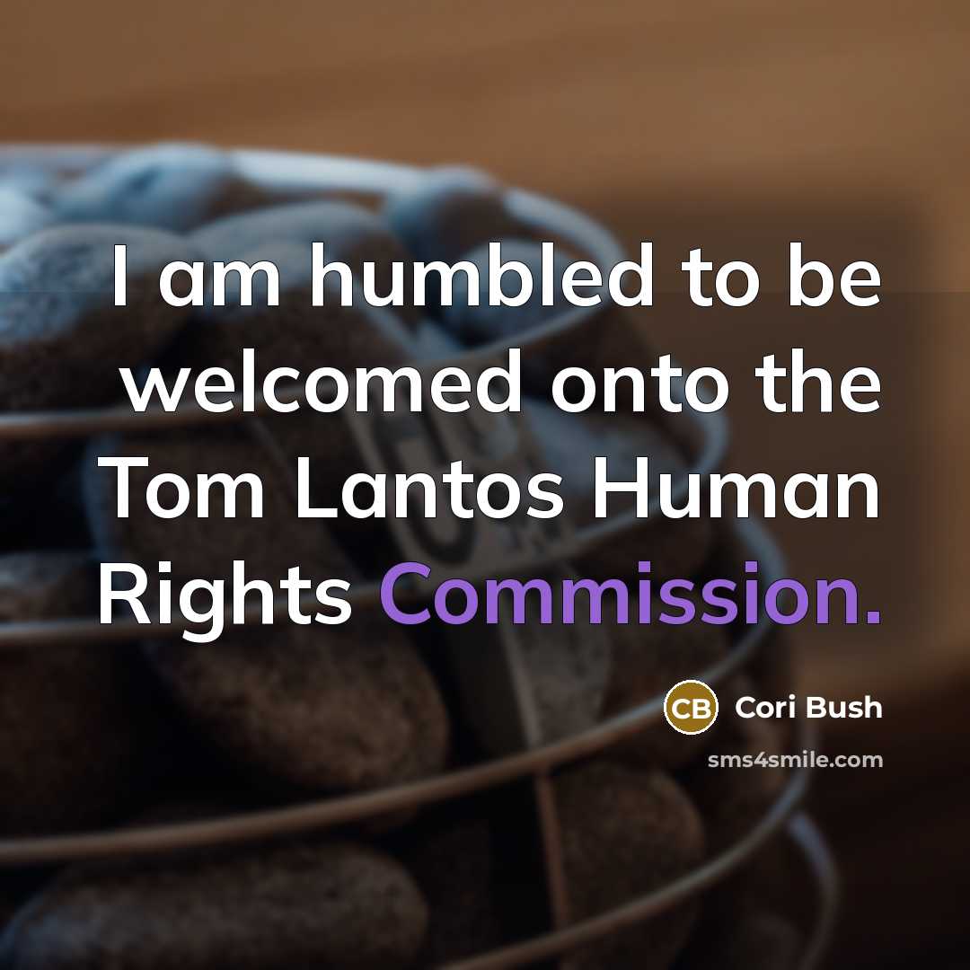 “I am humbled to be welcomed onto the Tom Lantos Human Rights Commission.” quote by Cori Bush