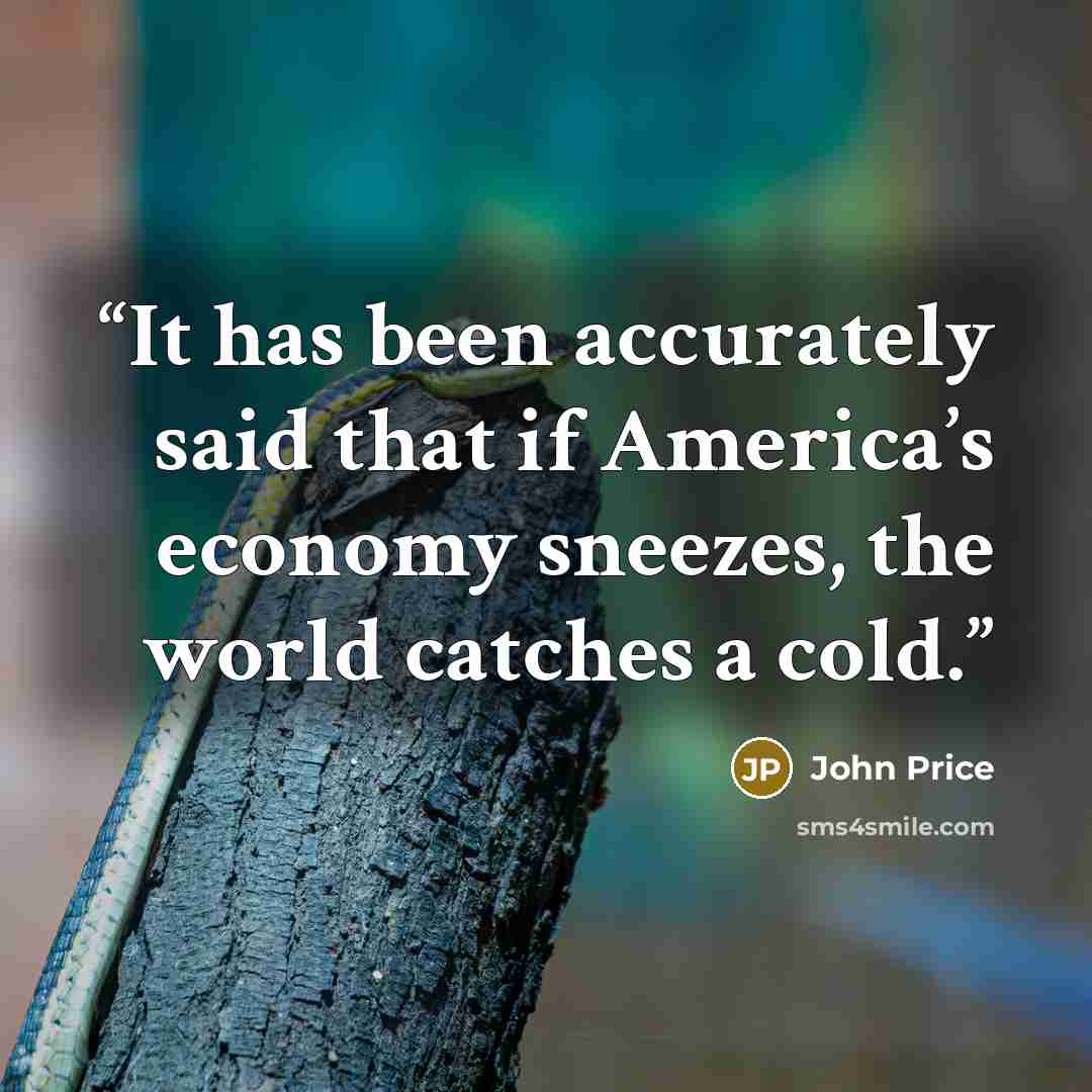 “It has been accurately said that if America’s economy sneezes, the world catches a cold.” quote by John Price