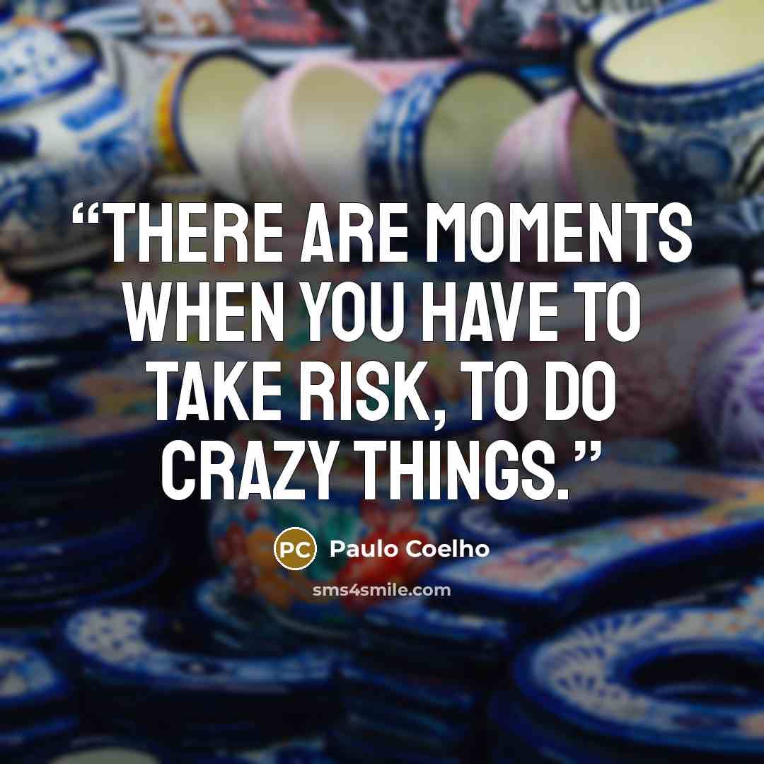 “There are moments when you have to take risk, to do crazy things.” quote by Paulo Coelho