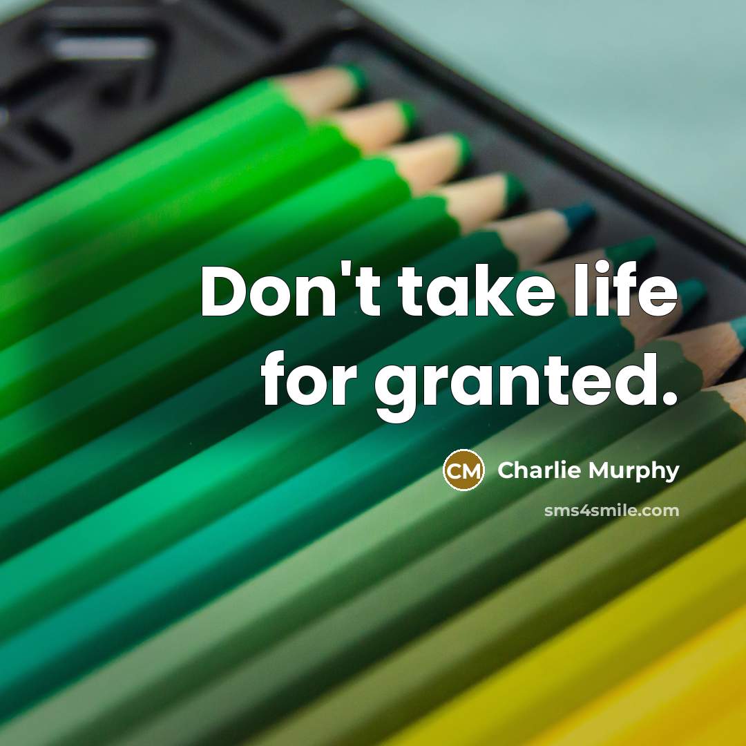 “Don't take life for granted.” quote by Charlie Murphy