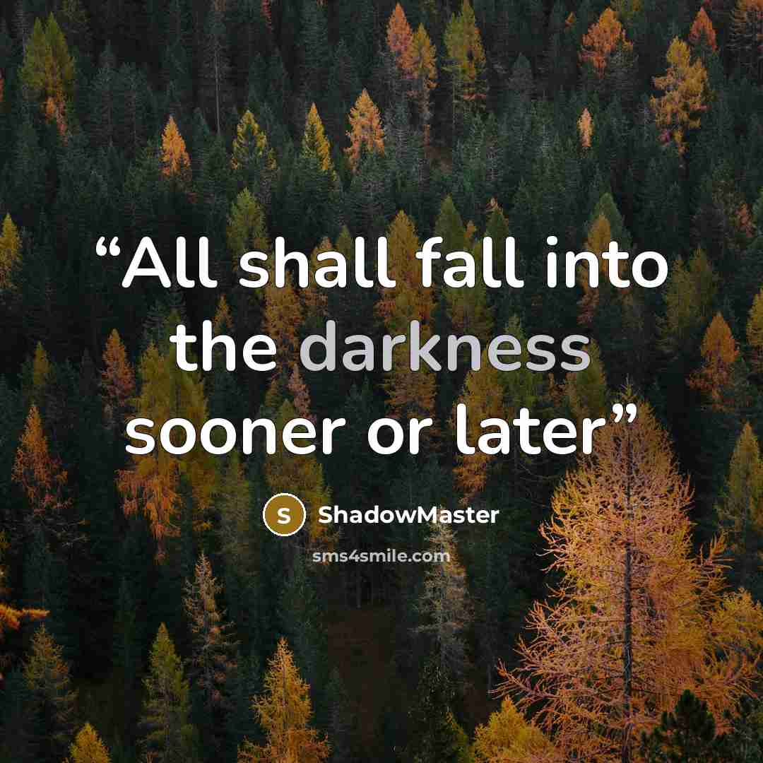 “All shall fall into the darkness sooner or later” quote by ShadowMaster