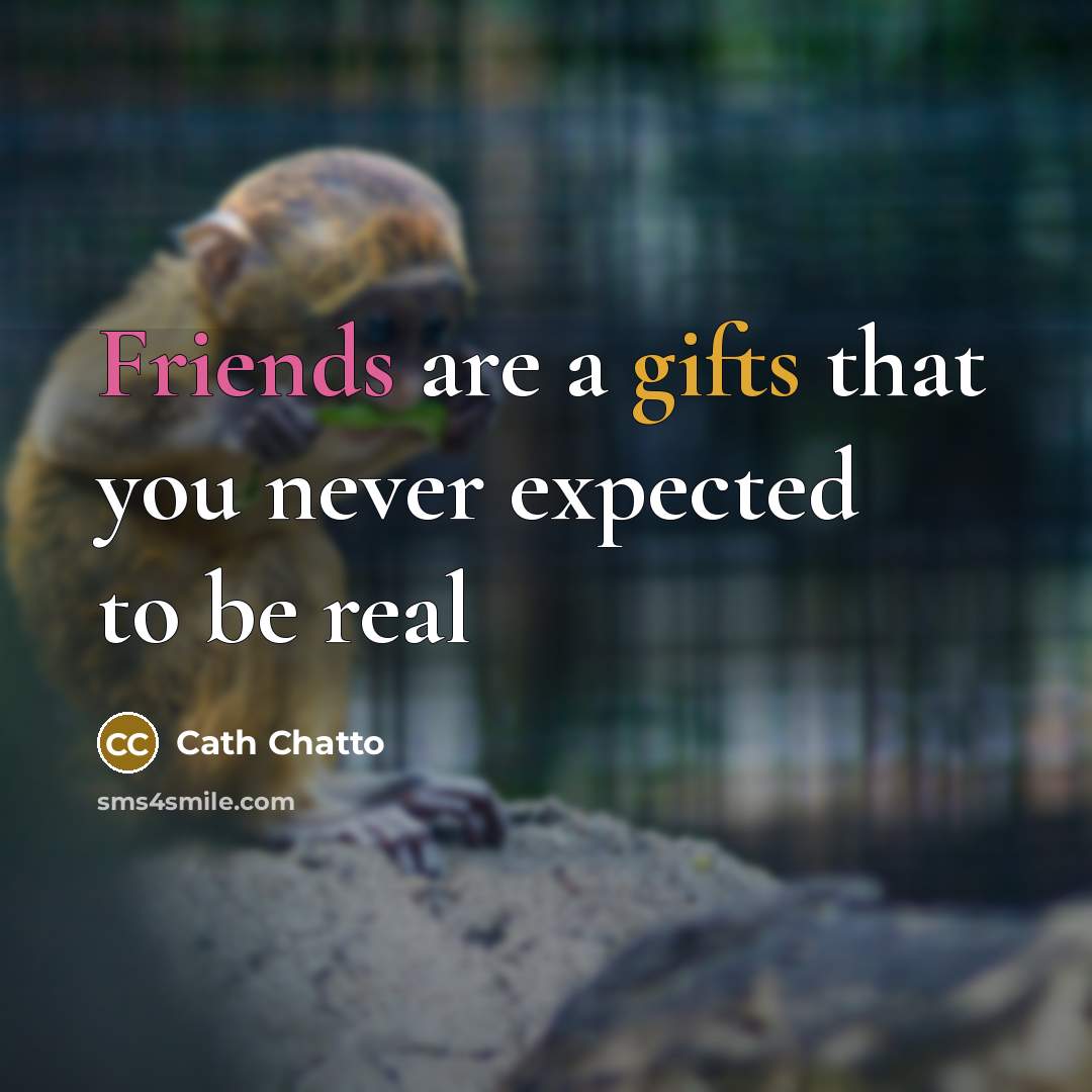 “Friends are a gifts that you never expected to be real” quote by Cath Chatto