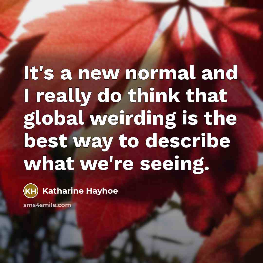 “It's a new normal and I really do think that global weirding is the best way to describe what we're seeing.” quote by Katharine Hayhoe