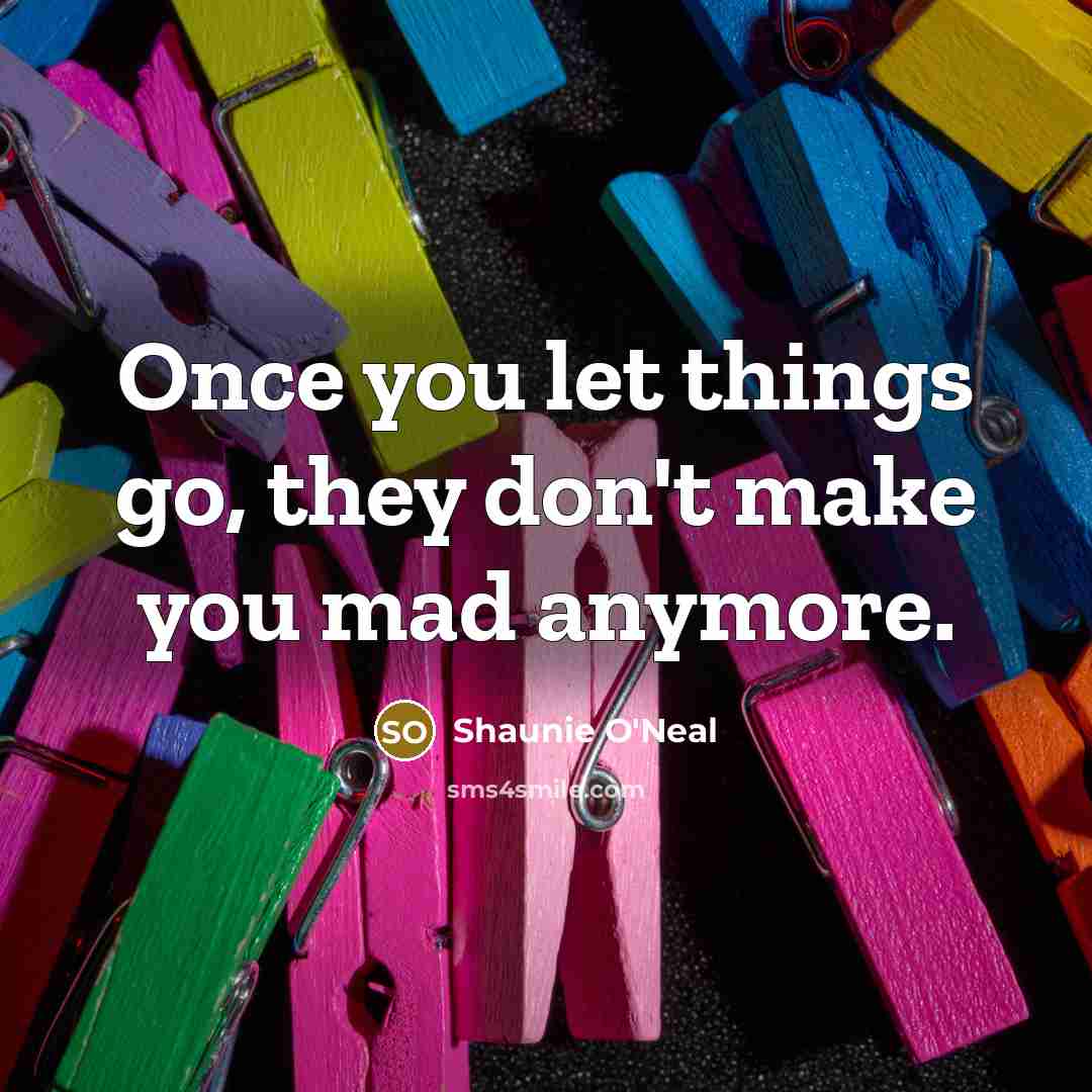 “Once you let things go, they don't make you mad anymore.” quote by Shaunie O'Neal