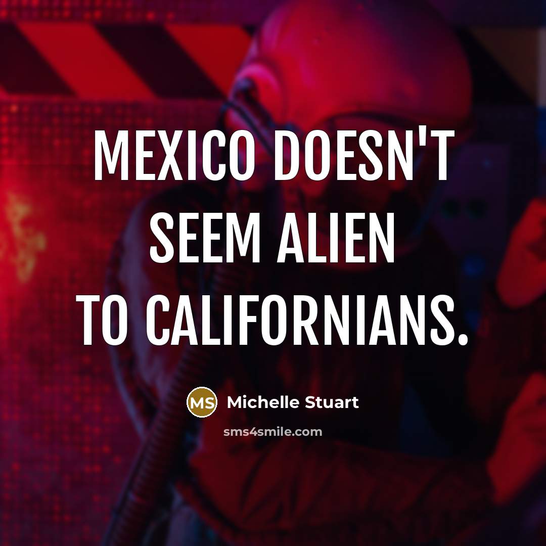 “Mexico doesn't seem alien to Californians.” quote by Michelle Stuart