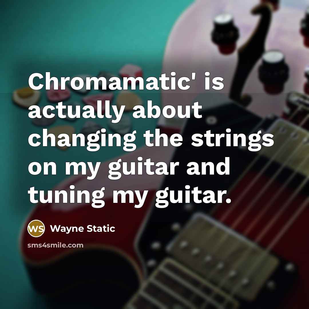 “Chromamatic' is actually about changing the strings on my guitar and tuning my guitar.” quote by Wayne Static