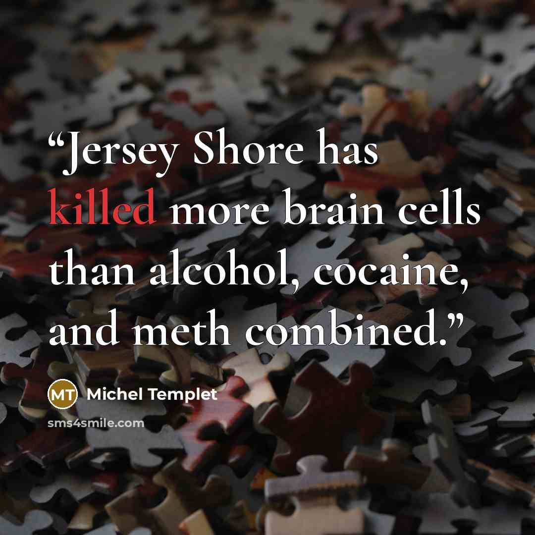 “Jersey Shore has killed more brain cells than alcohol, cocaine, and meth combined.” quote by Michel Templet