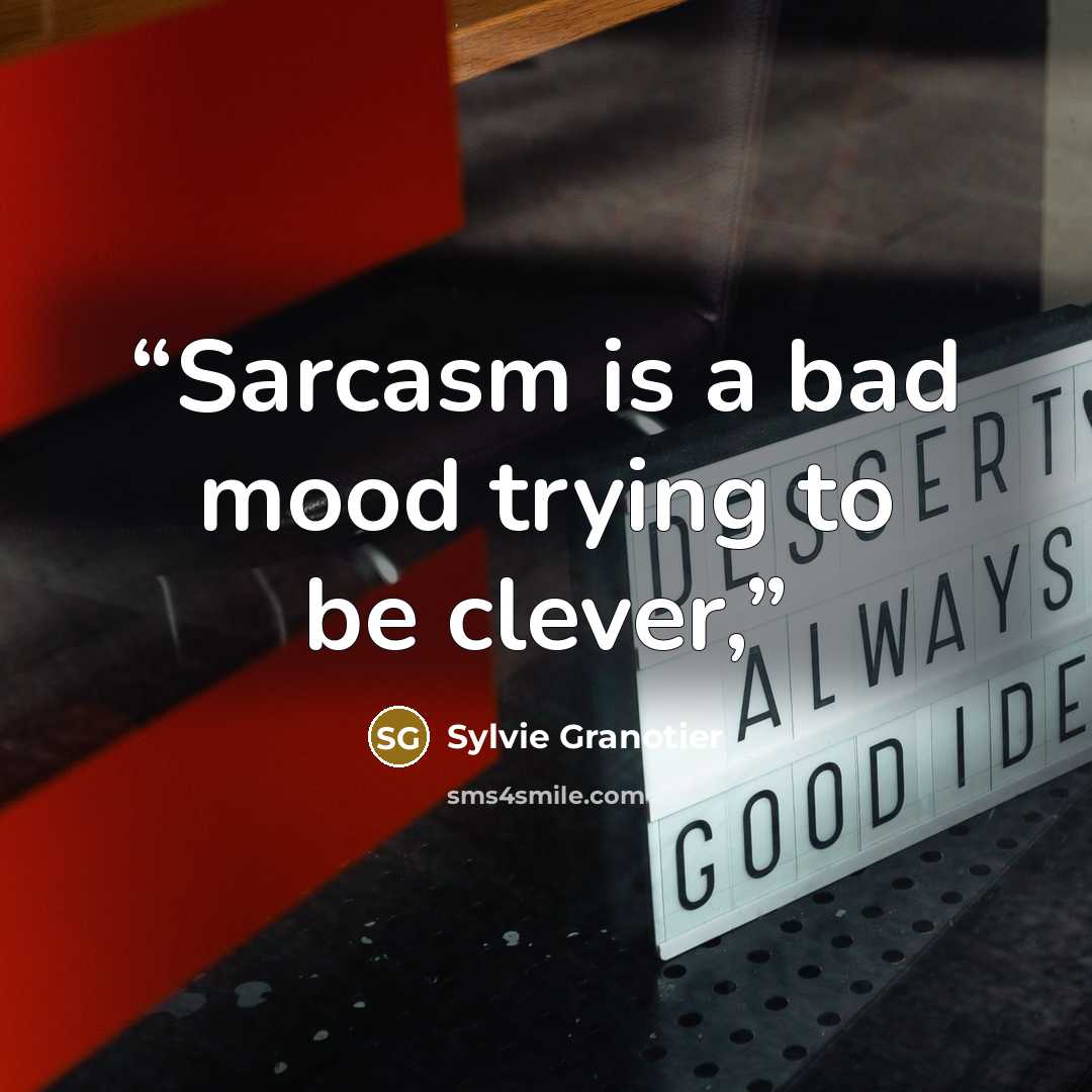 “Sarcasm is a bad mood trying to be clever,” quote by Sylvie Granotier