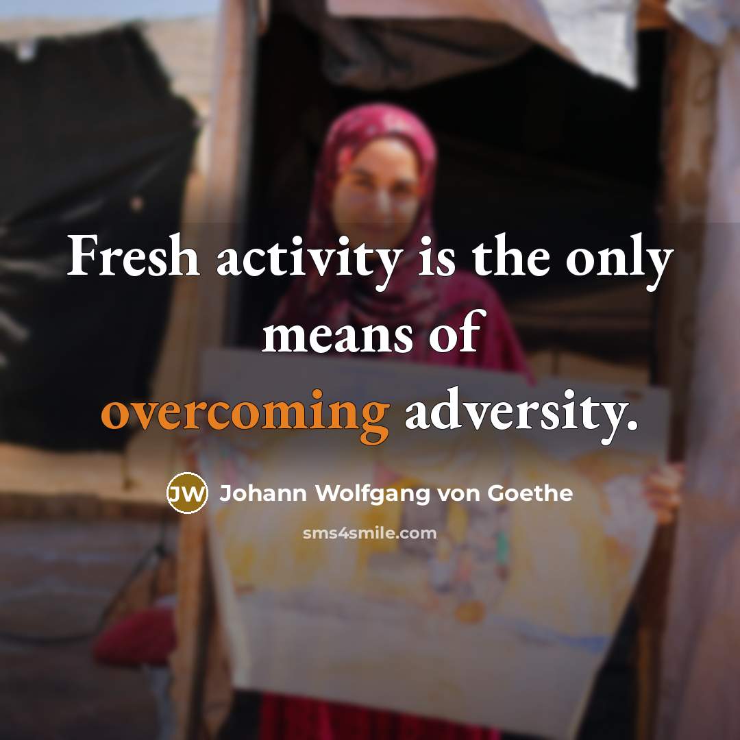 “Fresh activity is the only means of overcoming adversity.” quote by Johann Wolfgang von Goethe