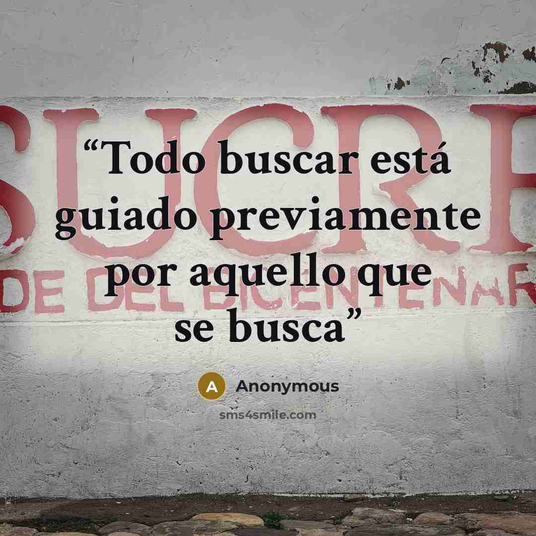 “Todo buscar está guiado previamente por aquello que se busca” quote by Anonymous