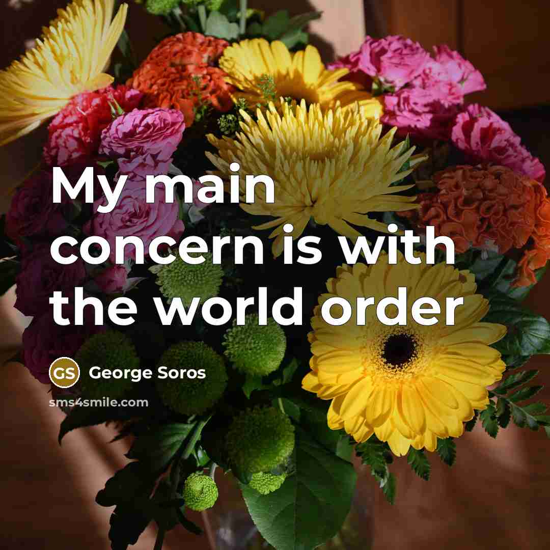 “My main concern is with the world order” quote by George Soros