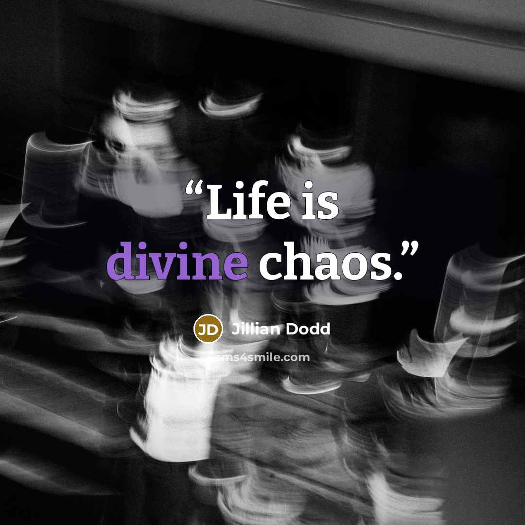 “Life is divine chaos.” quote by Jillian Dodd