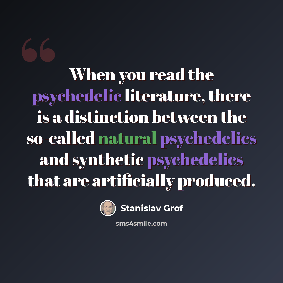 “When you read the psychedelic literature, there is a distinction between the so-called natural psychedelics and synthetic psychedelics that are artificially produced.” quote by Stanislav Grof