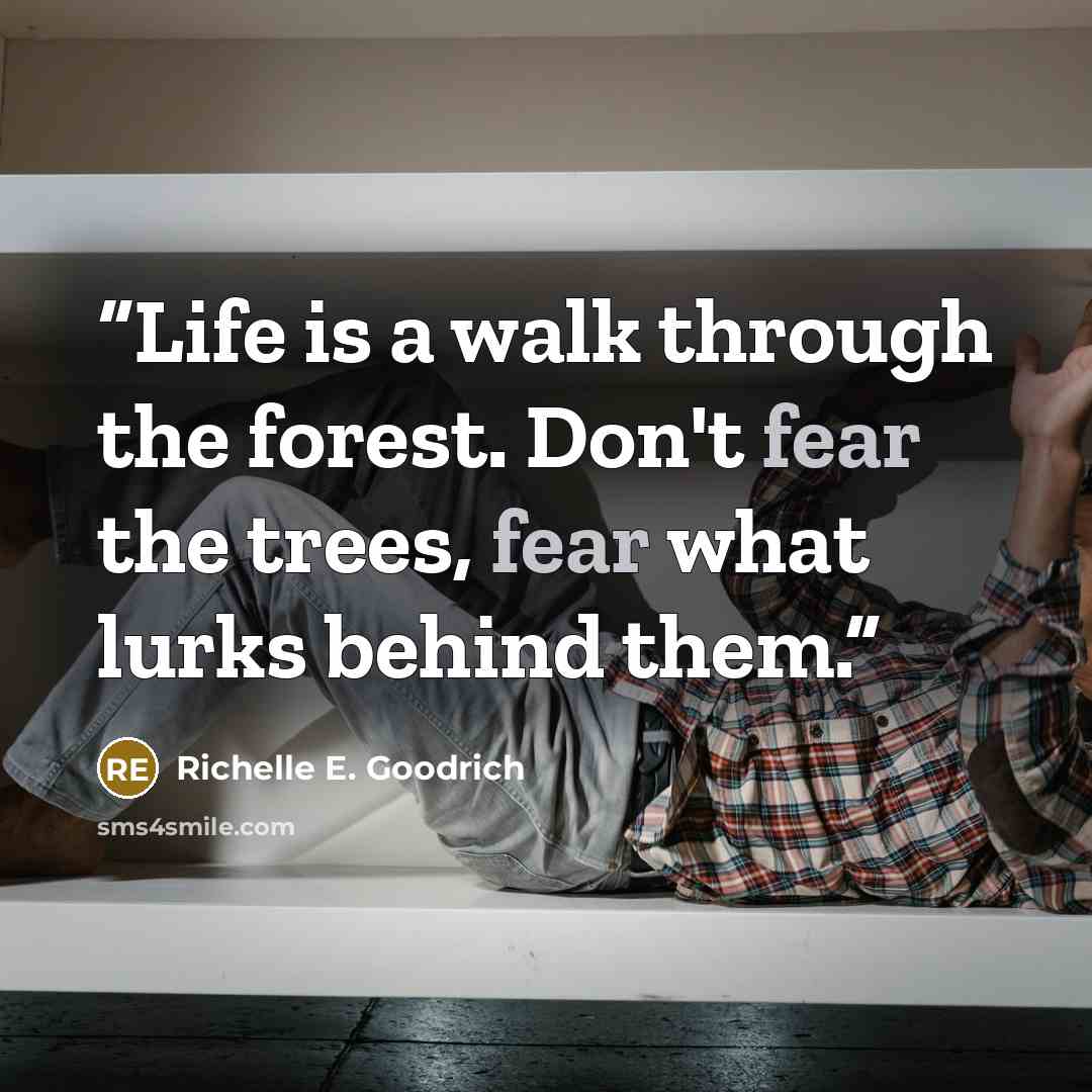 “Life is a walk through the forest. Don't fear the trees, fear what lurks behind them.” quote by Richelle E. Goodrich