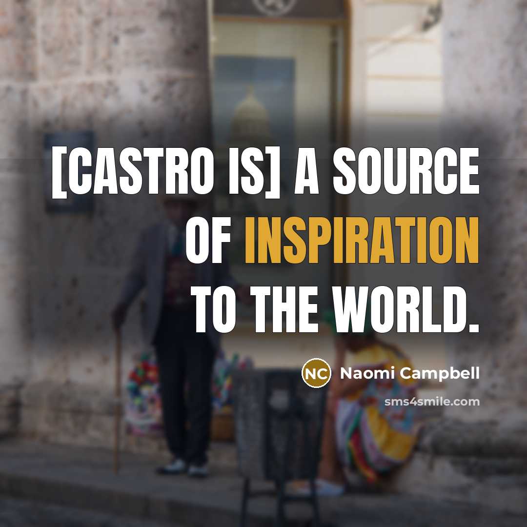 “[Castro is] a source of inspiration to the world.” quote by Naomi Campbell