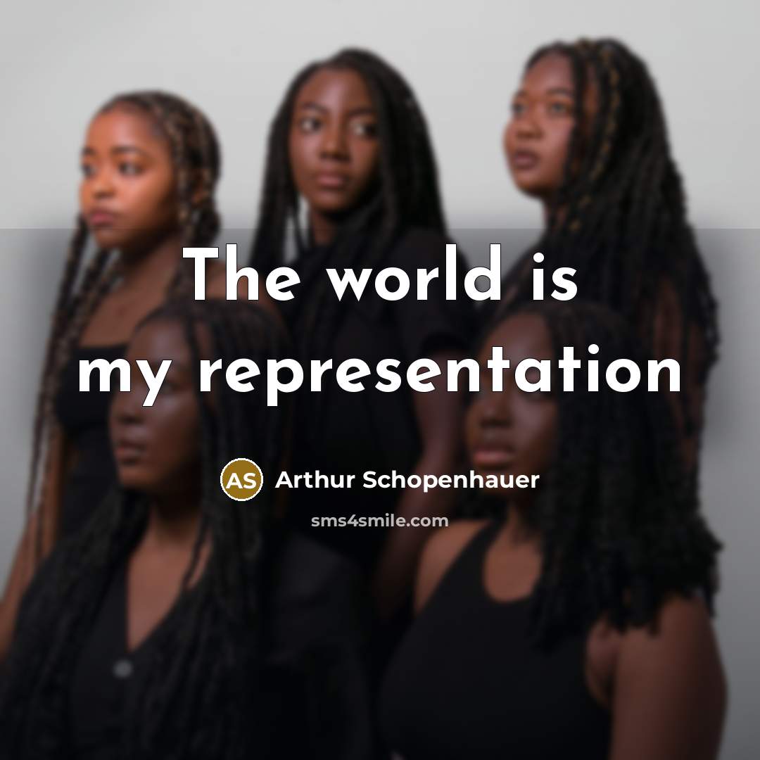 “The world is my representation” quote by Arthur Schopenhauer