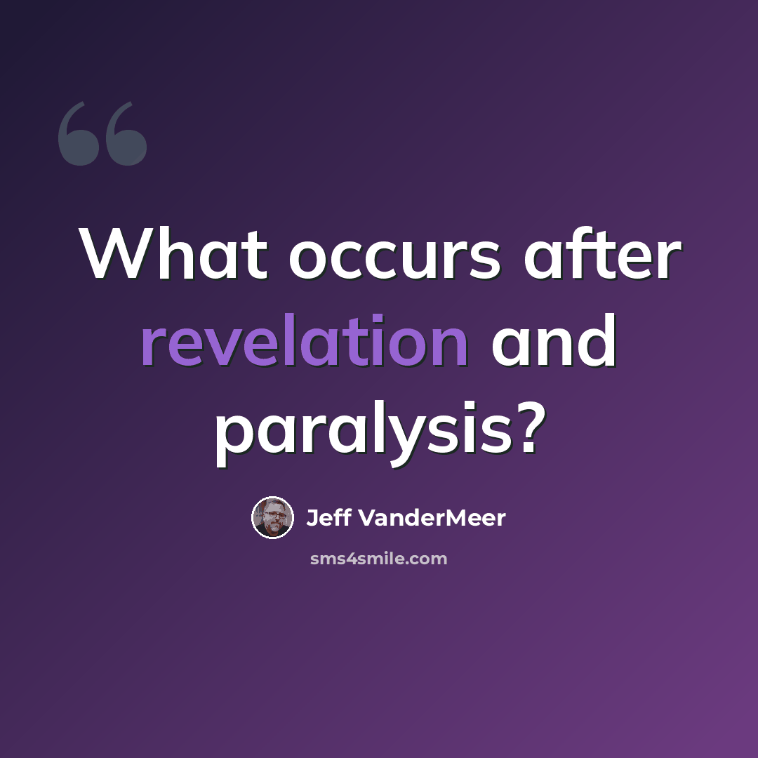 “What occurs after revelation and paralysis?” quote by Jeff VanderMeer