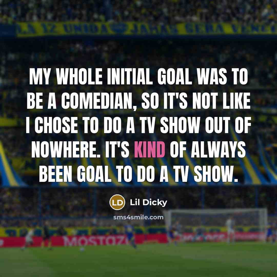 “My whole initial goal was to be a comedian, so it's not like I chose to do a TV show out of nowhere. It's kind of always been goal to do a TV show.” quote by Lil Dicky