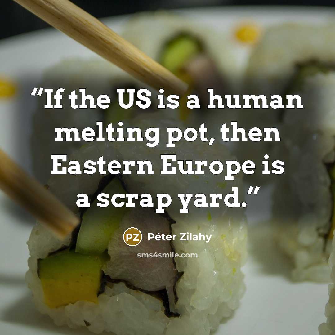 “If the US is a human melting pot, then Eastern Europe is a scrap yard.” quote by Péter Zilahy