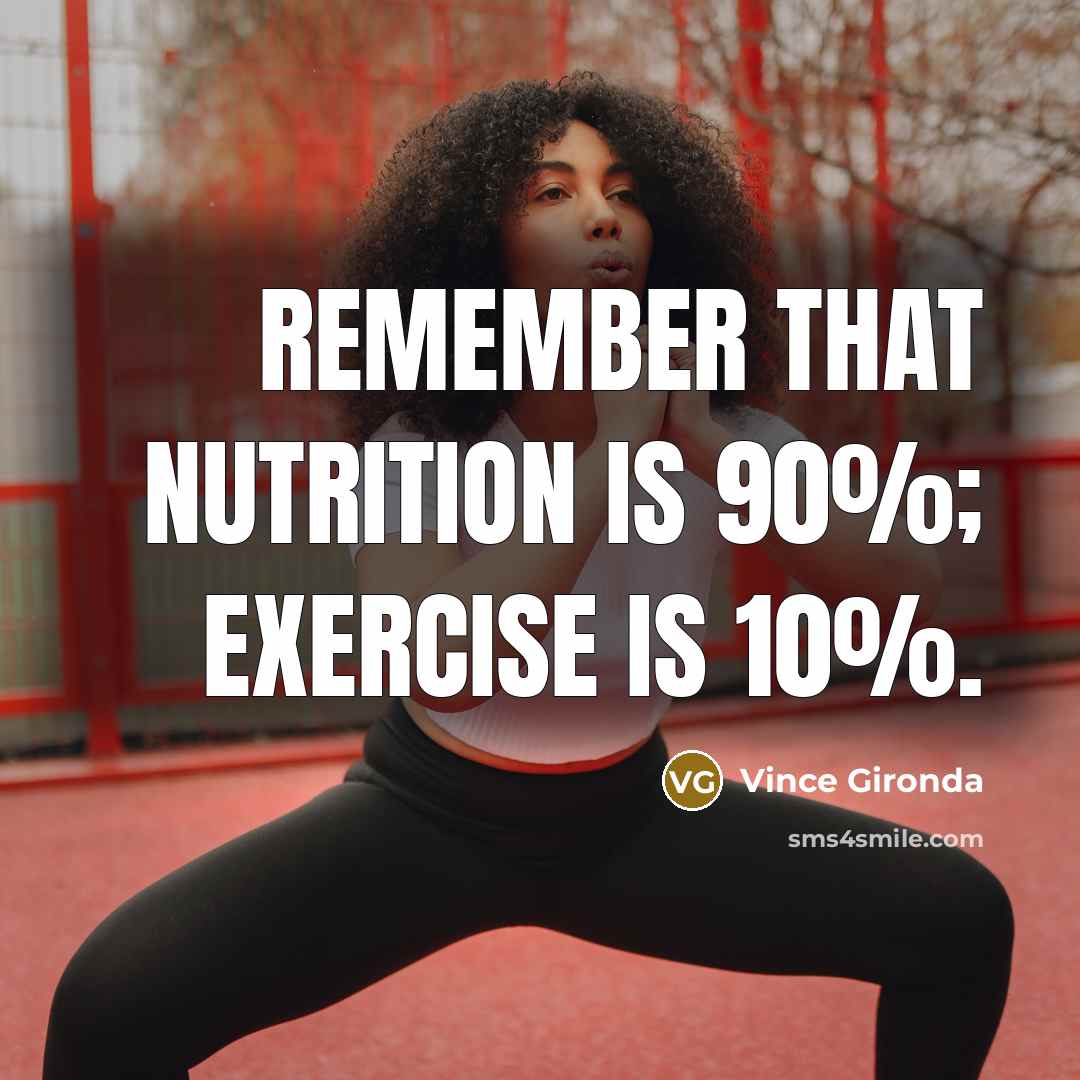 “Remember that nutrition is 90%; exercise is 10%.” quote by Vince Gironda