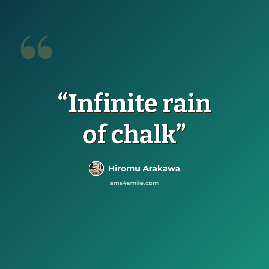“Infinite rain of chalk” quote by Hiromu Arakawa
