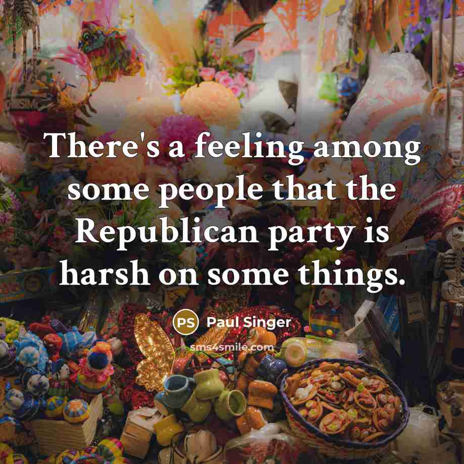“There's a feeling among some people that the Republican party is harsh on some things.” quote by Paul Singer