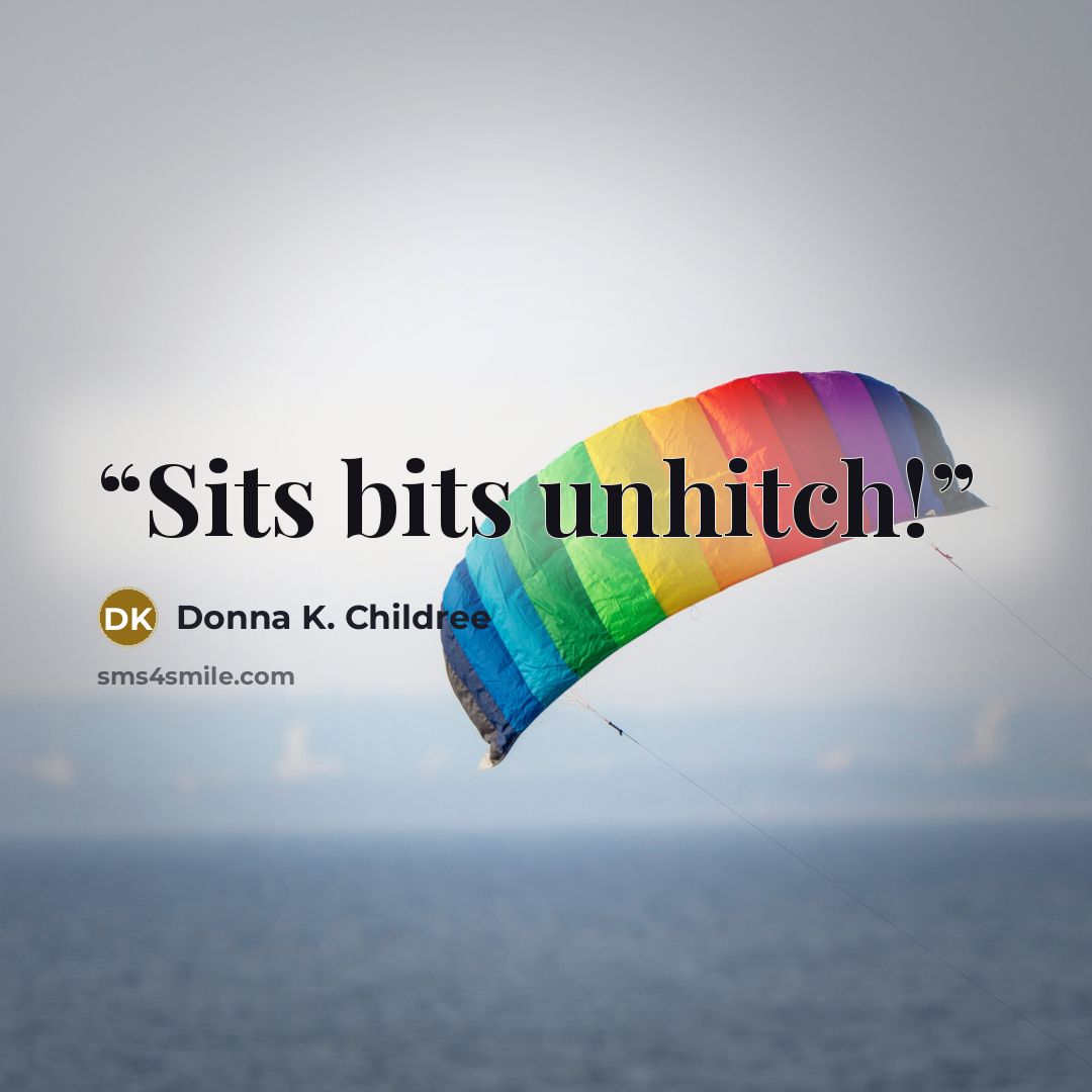 “Sits bits unhitch!” quote by Donna K. Childree