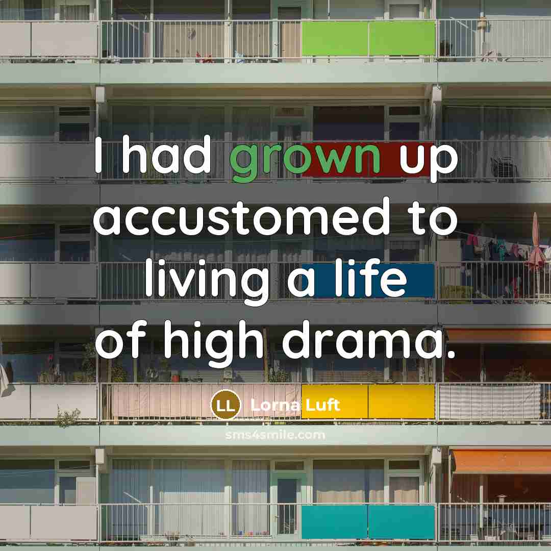 “I had grown up accustomed to living a life of high drama.” quote by Lorna Luft