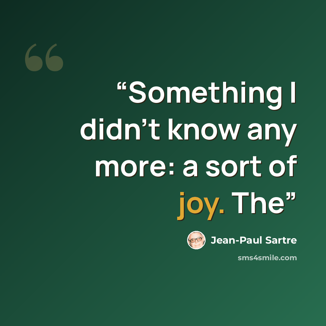 “Something I didn’t know any more: a sort of joy. The” quote by Jean-Paul Sartre