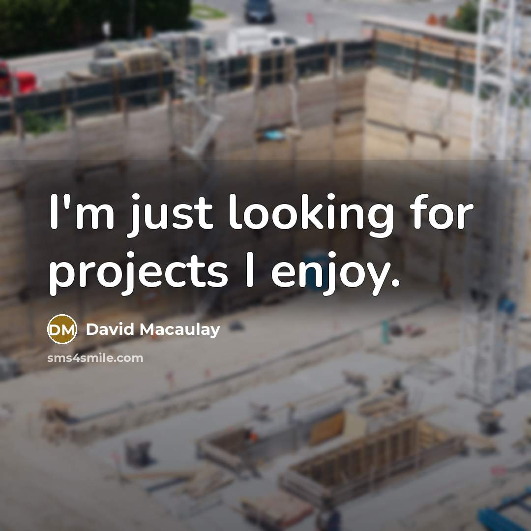 “I'm just looking for projects I enjoy.” quote by David Macaulay