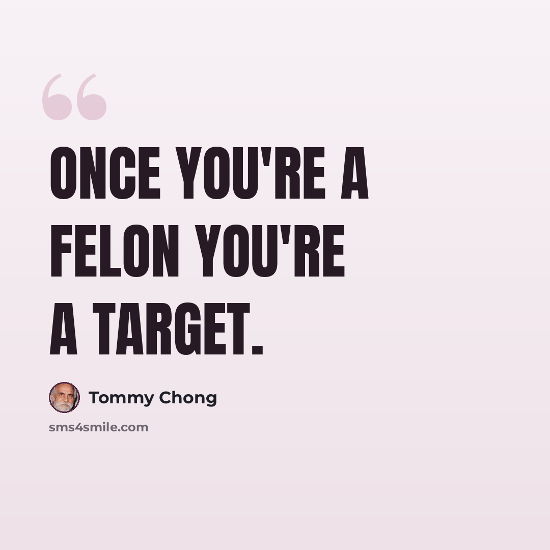 “Once you're a felon you're a target.” quote by Tommy Chong