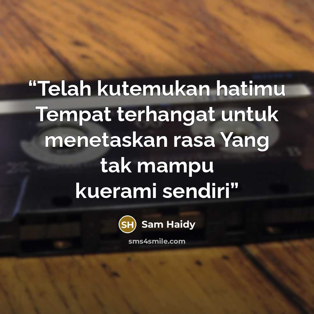 “Telah kutemukan hatimu Tempat terhangat untuk menetaskan rasa Yang tak mampu kuerami sendiri” quote by Sam Haidy