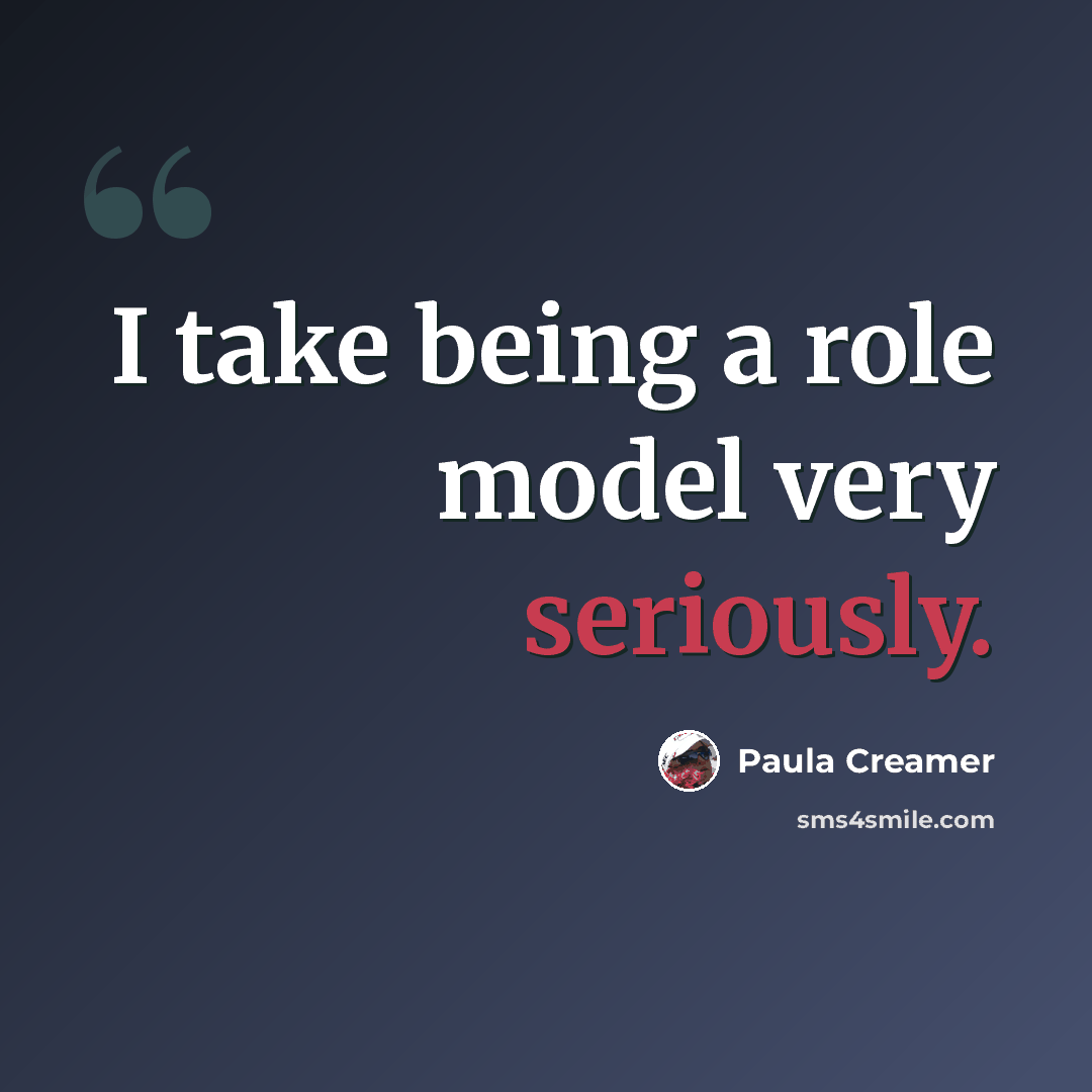 “I take being a role model very seriously.” quote by Paula Creamer