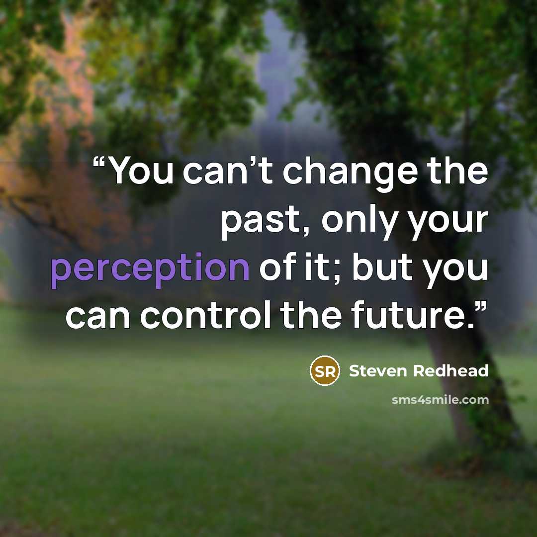 “You can't change the past, only your perception of it; but you can control the future.” quote by steven redhead